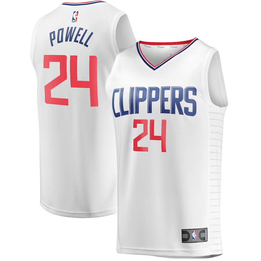 Men Los Angeles Clippers #24 Norman Powell Fanatics Branded White Fast Break Player NBA Jersey